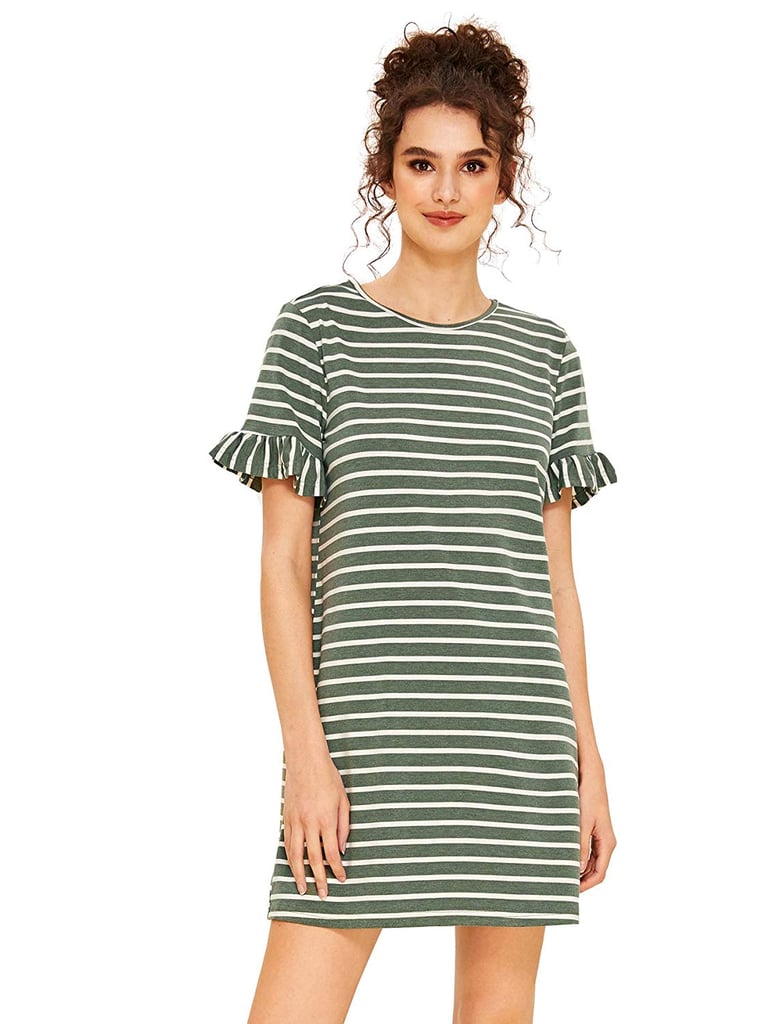 Floerns Striped T-Shirt Dress
