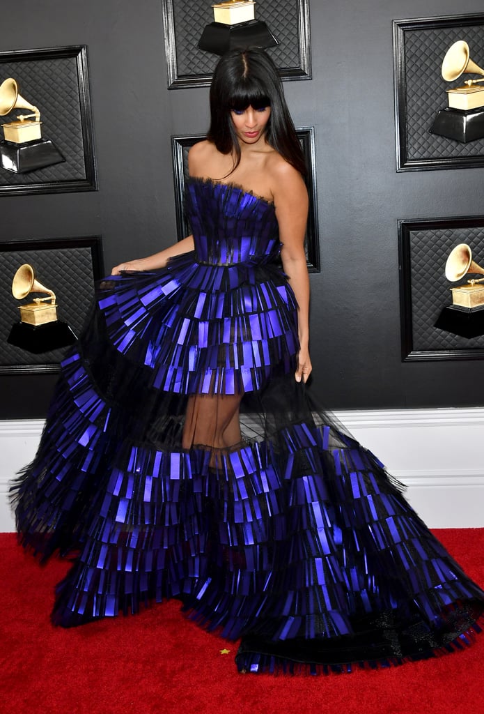 Jameela Jamil Wore £22 ASOS Boots Under Her Grammys Dress