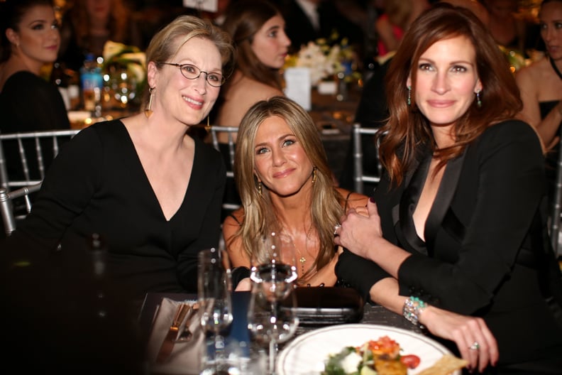Meryl Streep, Jennifer Aniston, and Julia Roberts came together for a powerful photo, and the universe kind of imploded.