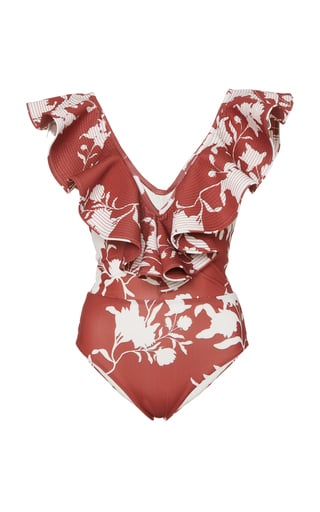 Johanna Oritz Bahia Sonora Ruffled Floral-Print Swimsuit