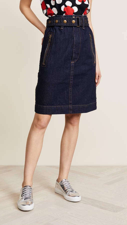 Marc Jacobs Denim Skirt With Zip Pockets