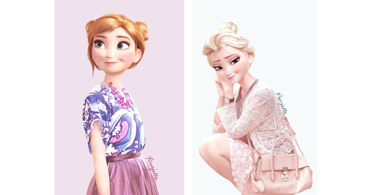 Anna And Elsa As Fashionistas Frozen Fan Art Popsugar