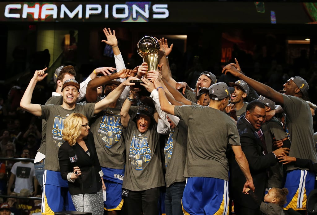 Stephen Curry With His Wife, Daughter After NBA Finals Win