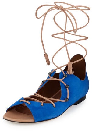 With a March beach vacation right around the corner, my New York City mind is thinking one thing: toe liberation. The buzzy shoe brand Malone Souliers has me covered with their Savannah Suede Lace-Up Flat Sandal ($725), which are a chic update on the gladiator sandal.
— AM