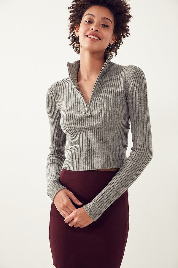 Silence + Noise Christy Turtleneck Half-Zip Sweater