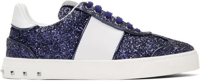 Valentino Glitter Flycrew Rockstud Sneakers