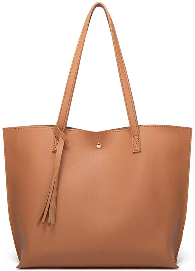 An Everyday Carry-All: Faux-Leather Tote Shoulder Bag