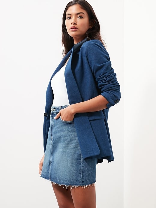 Banana Republic Denim Mini Skirt With Raw Hem