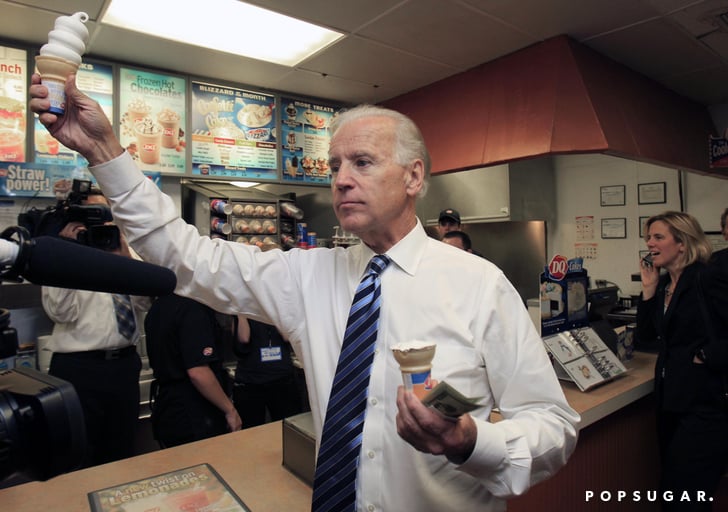 Joe Biden Eating Ice Cream Popsugar Celebrity