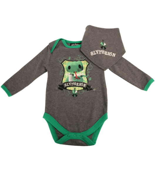 Slytherin House Baby Grow and Bib