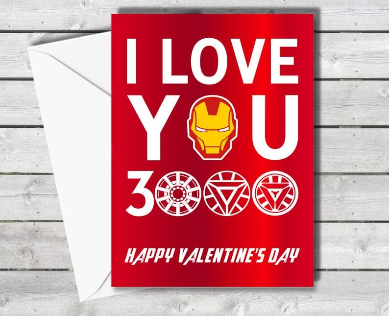 Iron Man "I love you 3000" Valentine's Day Card