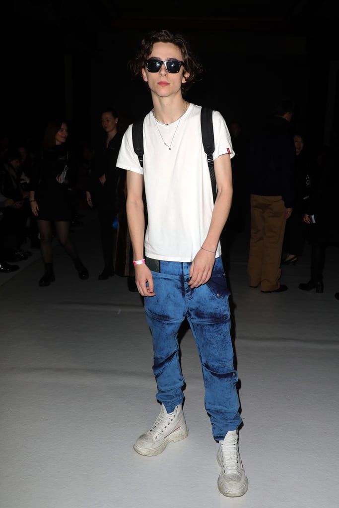 Timothee Chalamet at the Haider Ackermann Fall 2020 Show