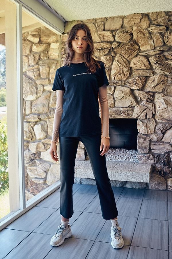 Kick flare on sale leather pants