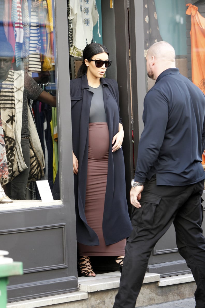 Kim's Baby Bump Was on Full Display During a Shopping Trip