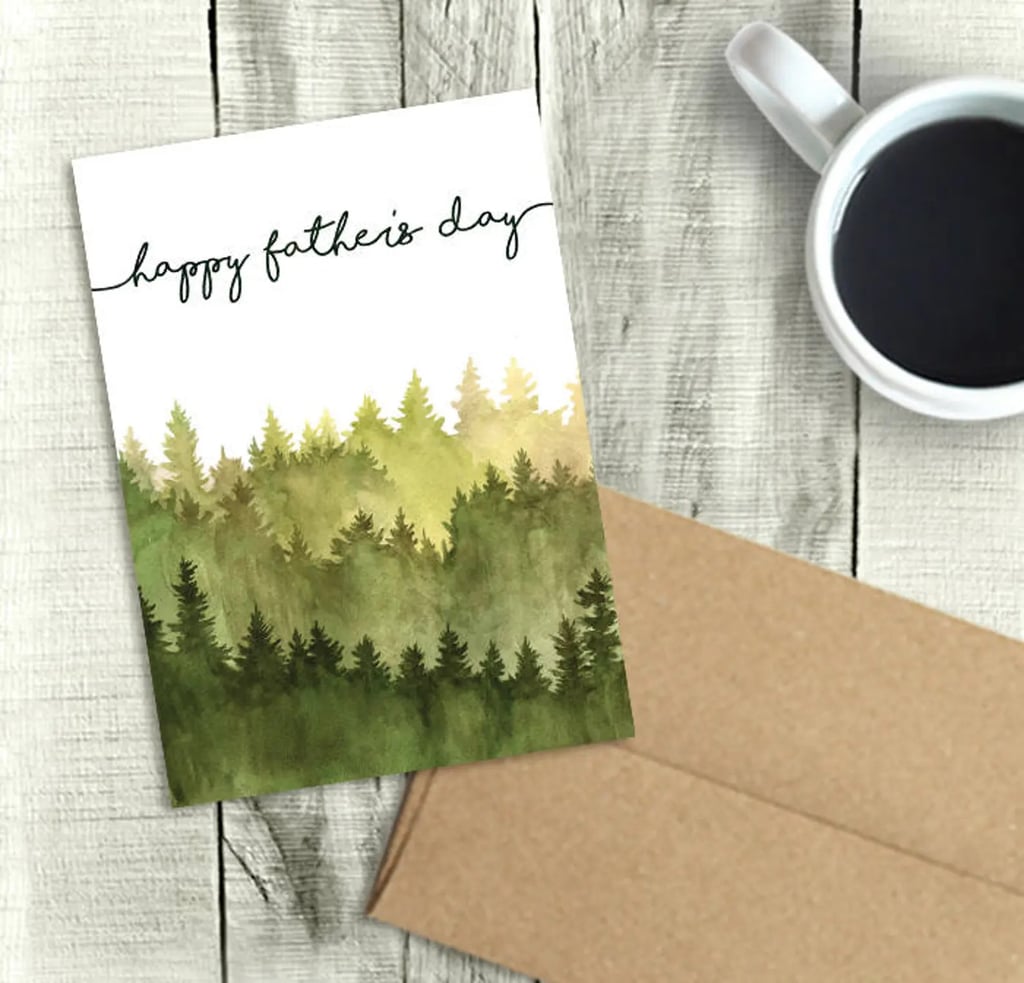 森林可打印父亲节卡片