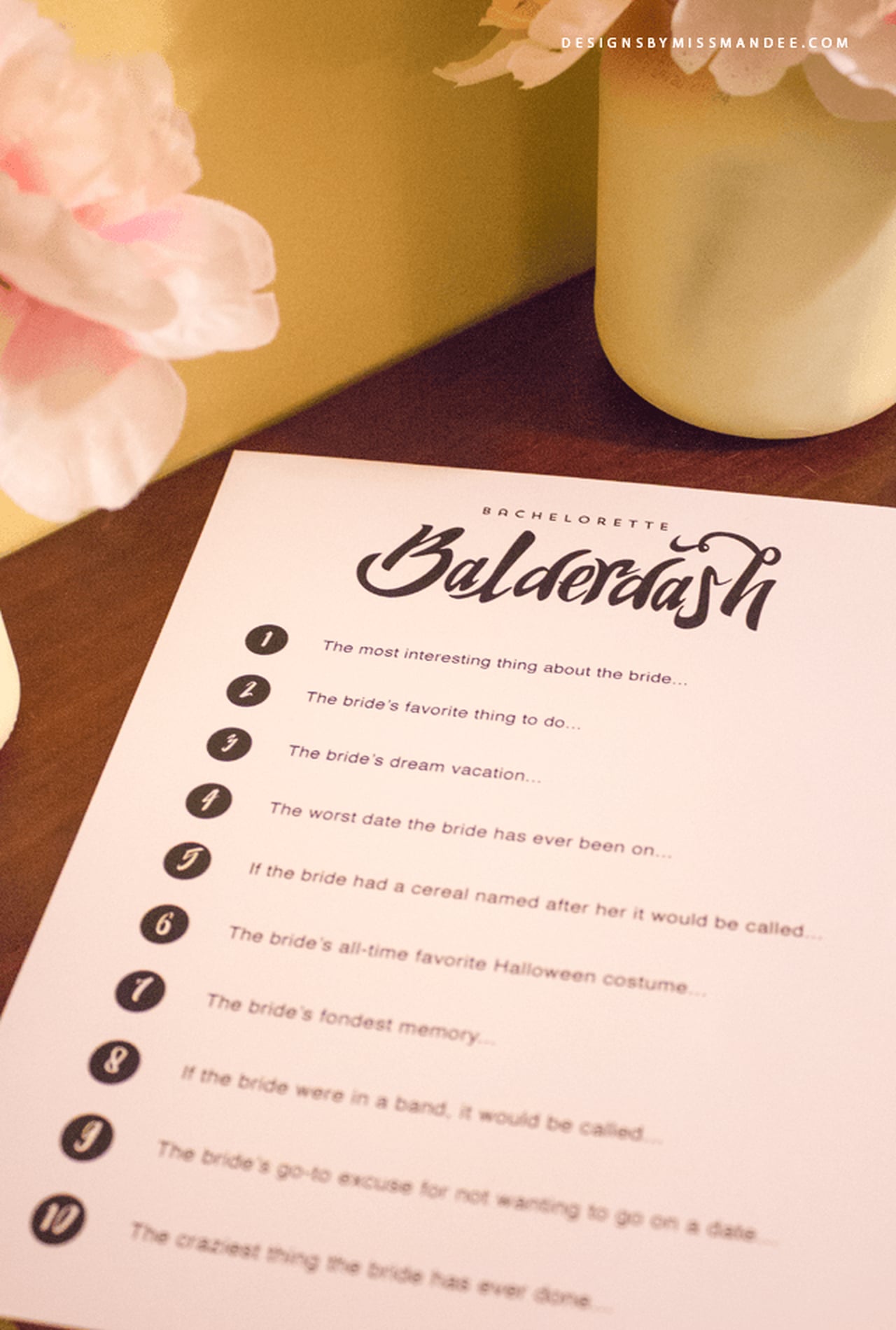 Free Bachelorette Party Printables | PS Smart Living