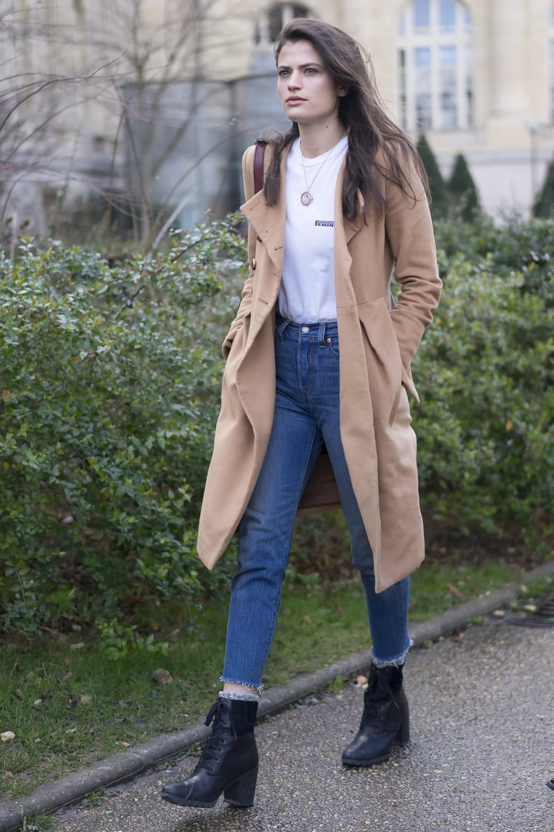 Polished With a Trench and Lace-Up Booties