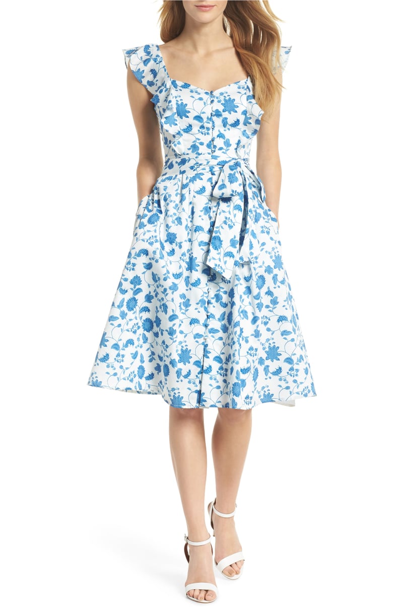 gal meets glam blue floral dress Gal Meets Glam Collection Gemma Dress Blue Floral