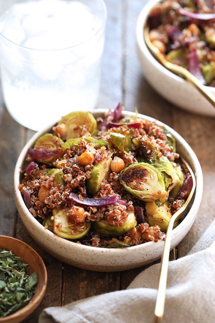 Roasted Brussels Sprouts Salad With Quinoa