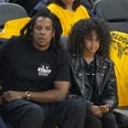 Blue Ivy Carter Nails Courtside Style in a Leather Jacket and "Brown Skin Girl" T-Shirt