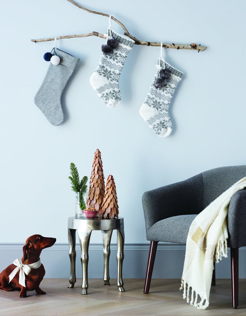 A Rustic Stocking Display