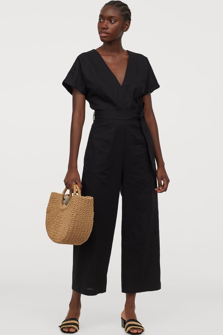 Next black clearance linen jumpsuit