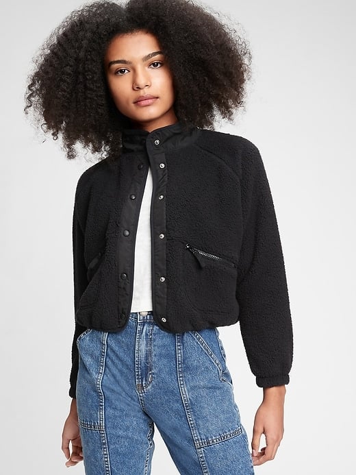 gap sherpa bomber jacket