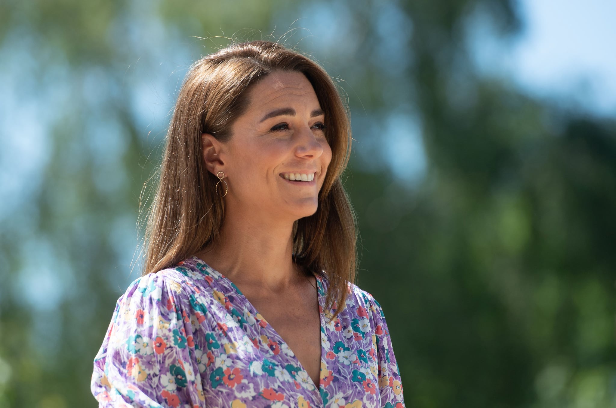 Britain's Catherine, Duchess of Cambridge, visits The Nook in the village of Framlingham Earl, south of Norwich, eastern England on June 25, 2020, which is one of the three East Anglia Children's Hospices (EACH). - The Duchess is the Royal Patron of the charity which offers care and support for children and young people with life-threatening conditions and their families across Cambridgeshire, Essex, Norfolk and Suffolk. The Duchess of Cambridge on June 25 joined families from East Anglias Childrens Hospices (EACH) to plant a garden using plants purchased during her June 18 visit to Fakenham garden centre. (Photo by Joe Giddens / POOL / AFP) (Photo by JOE GIDDENS/POOL/AFP via Getty Images)