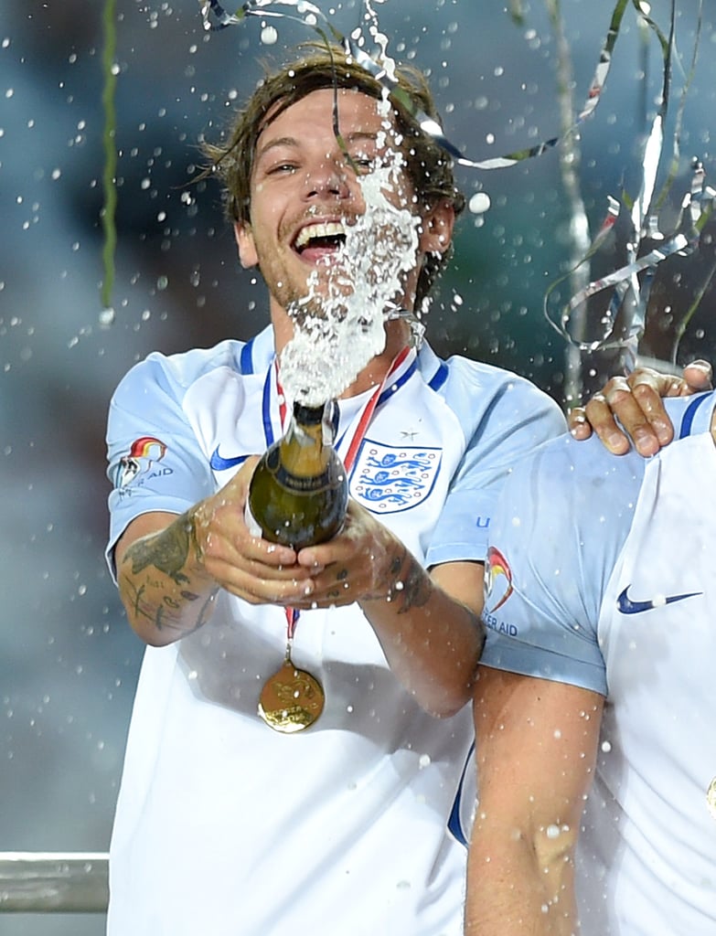 Niall Horan and Louis Tomlinson at Soccer Aid Game June 2016