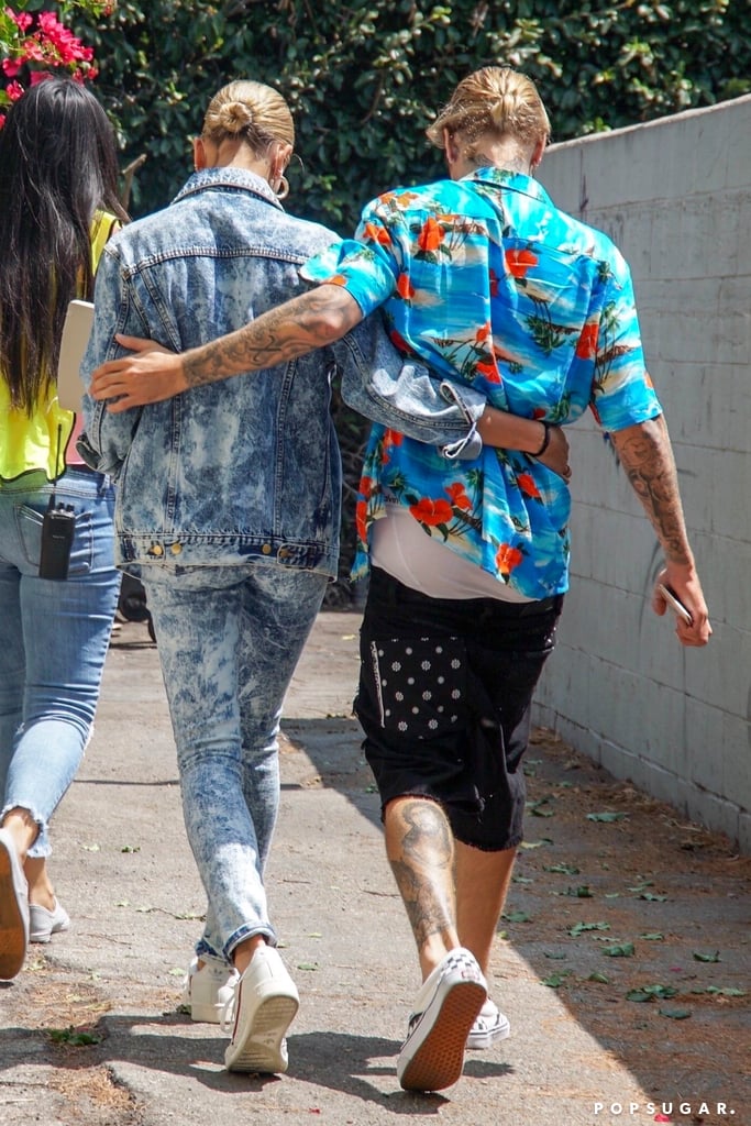 Hailey Baldwin Acid Wash Jeans With Justin Bieber