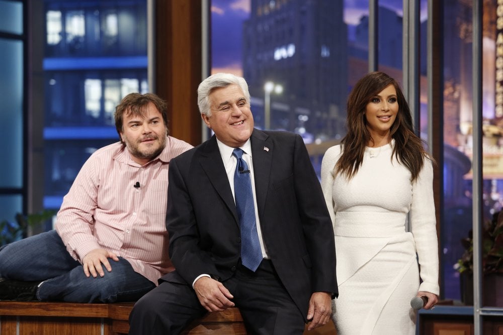 Jay Leno sat between Kim Kardashian and Jack Black.