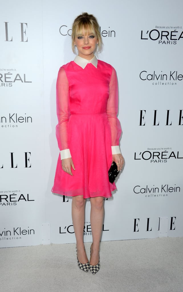 Emma Stone wore a Valentino Resort 2013 dress at the Elle Women in Hollywood Awards in LA.
Emma Stone wore a Valentino Resort 2013 dress at the Elle Women in Hollywood Awards in LA.