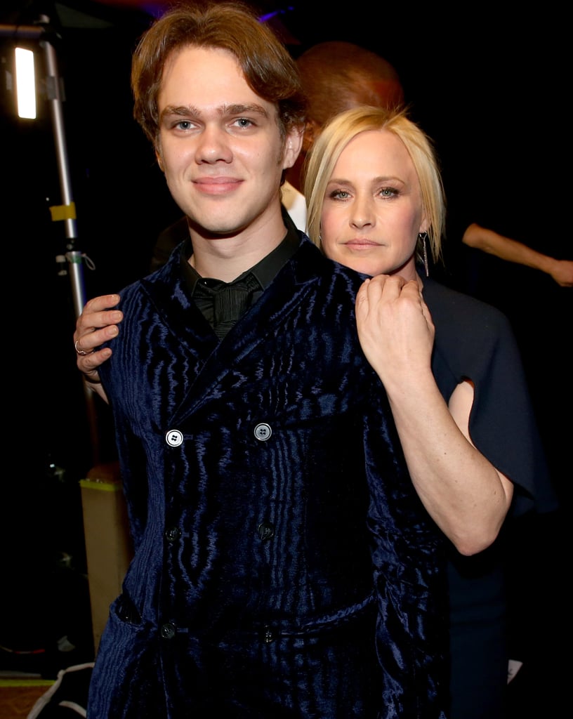 Ellar Coltrane and Patricia Arquette had a sweet moment backstage.