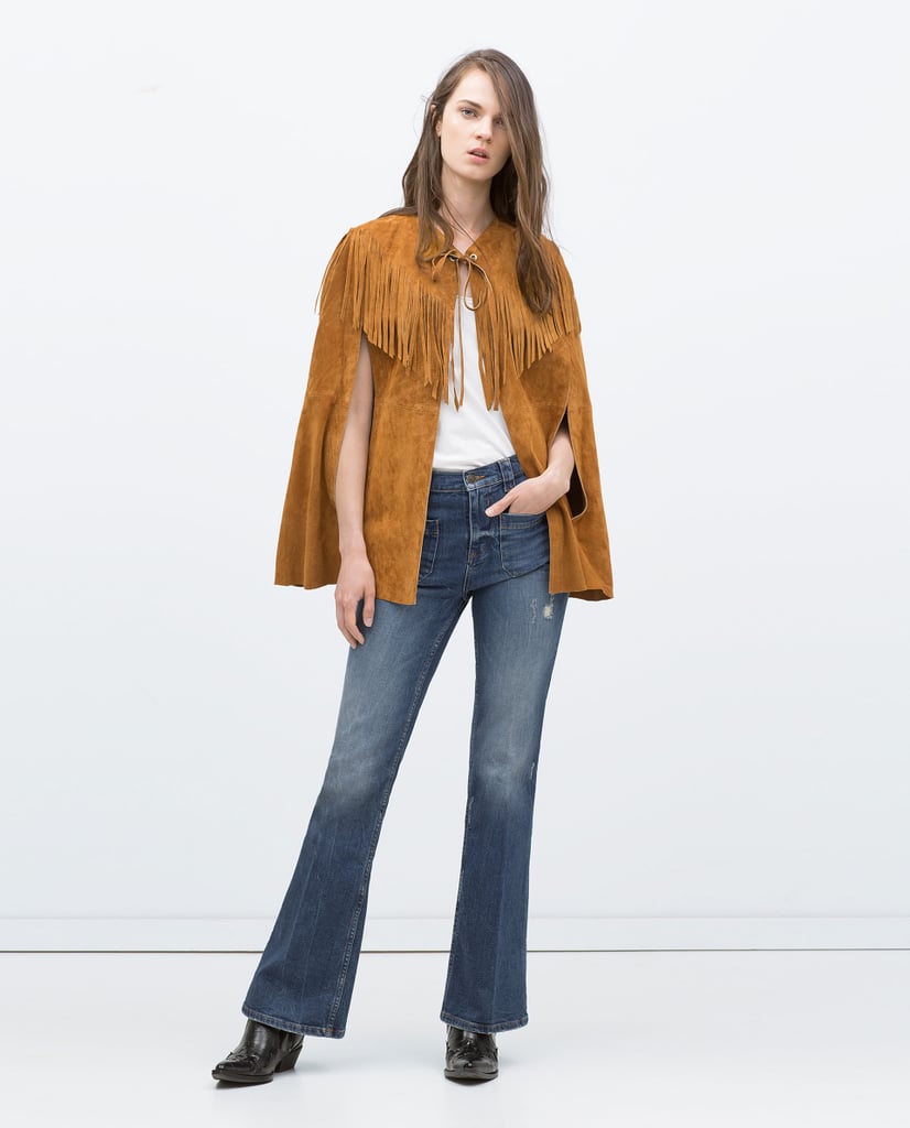 Cape with leather fringing ($149)