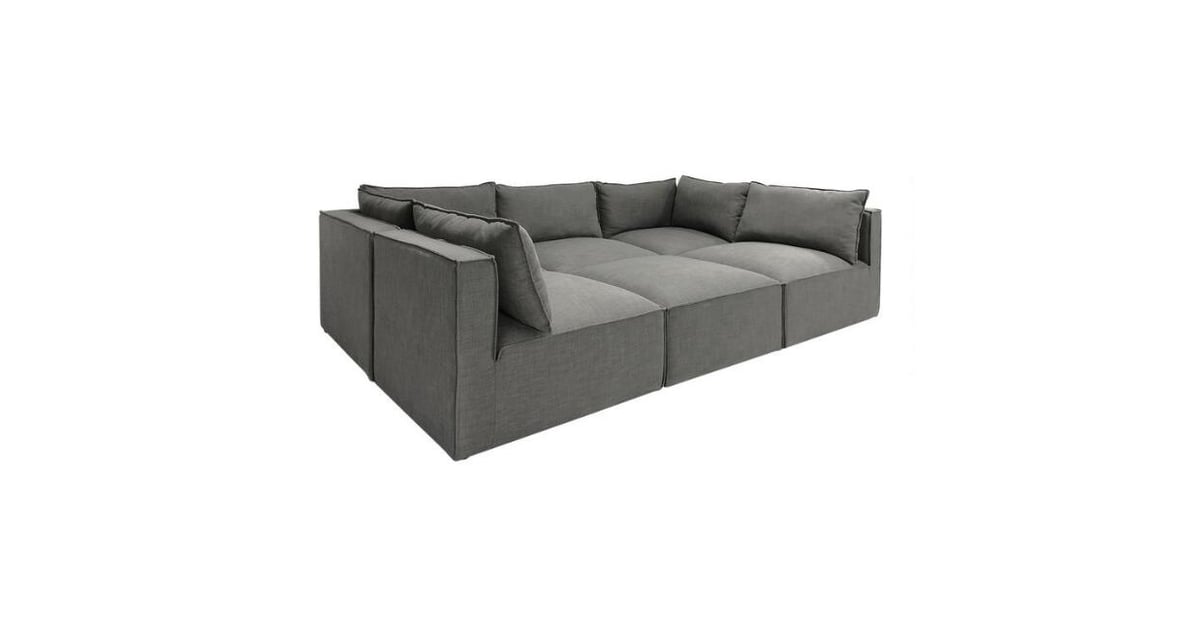 Gray Tyson 6 Piece Modular Pit Sectional Sofa 12 World Market