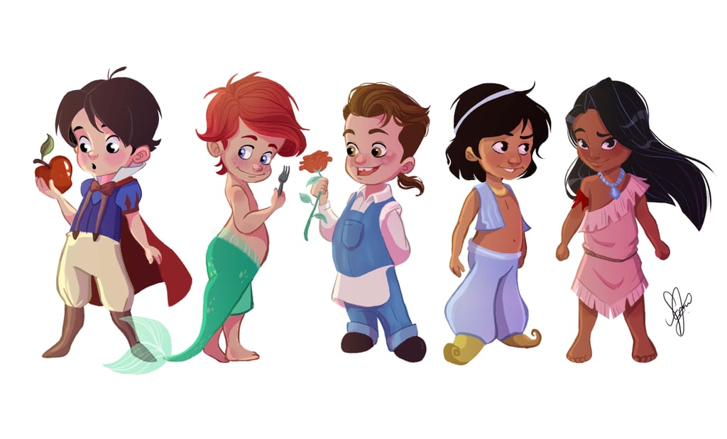 Disney Princesses as Boys