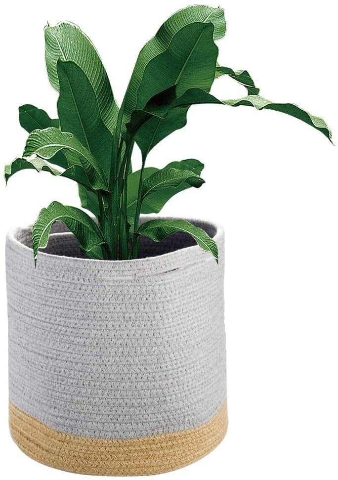 Plant Basket Woven Cotton Rope Basket Indoor Planter Cover Up