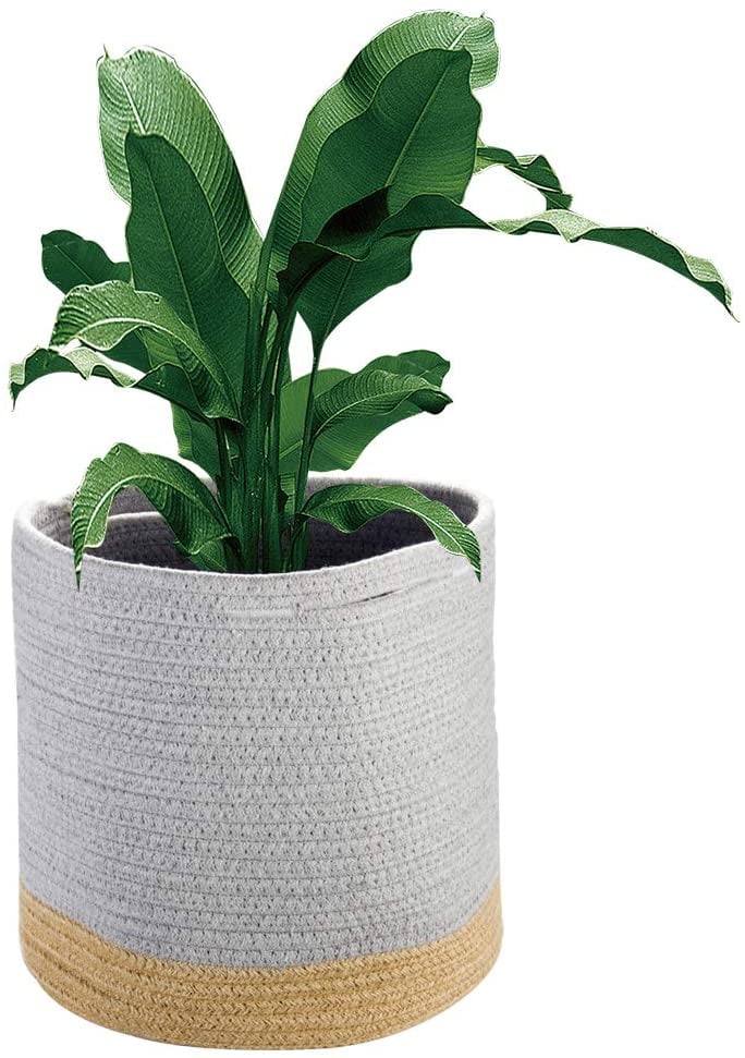 Plant Basket Woven Cotton Rope Basket Indoor Planter Cover Up Best