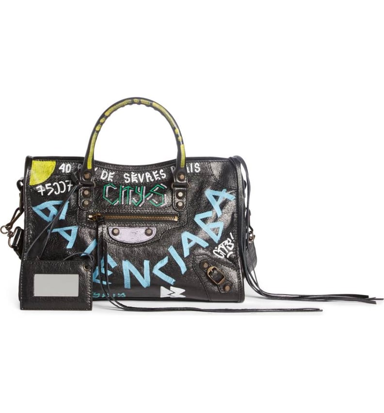 Balenciaga Small City Graffiti Leather Tote