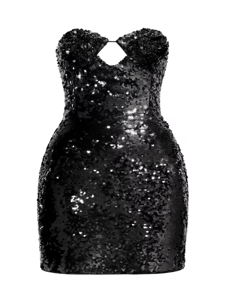 Magda Butrym X H&M Sequined Hourglass Dress with Rose Appliqué