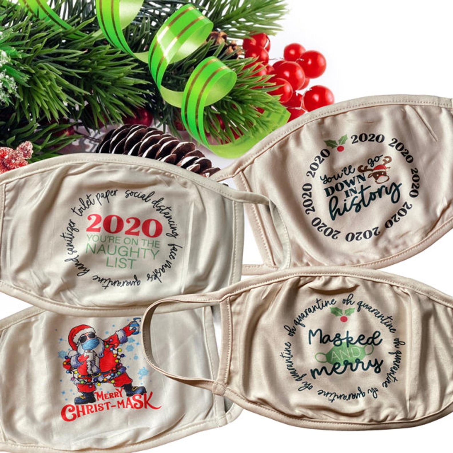 ChristmasThemed Fabric Face Masks POPSUGAR Smart Living
