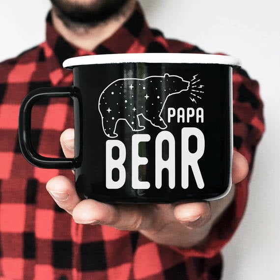 Enamel Papa Bear Mug