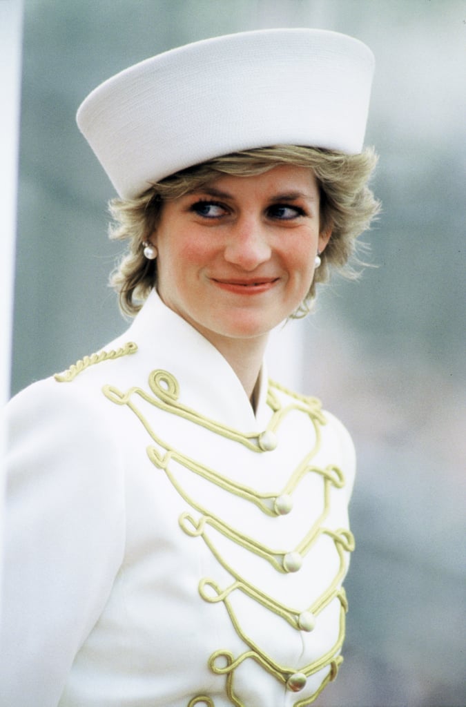 Diana looked incredibly chic when she stopped by the Sandhurst Military Academy in England in 1987.