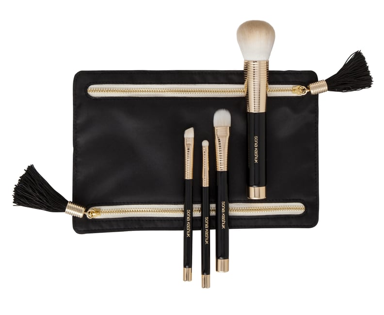 Sonia Kashuk Golden Age Four-Piece Brush Set With Clutch