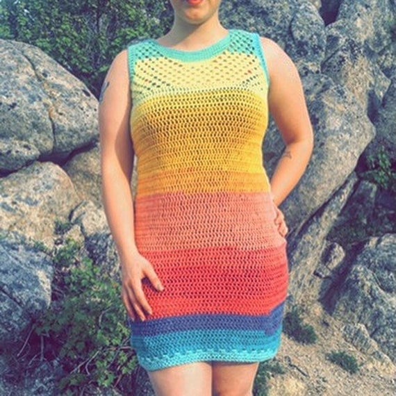 Etsy Rainbow Crochet Sundress