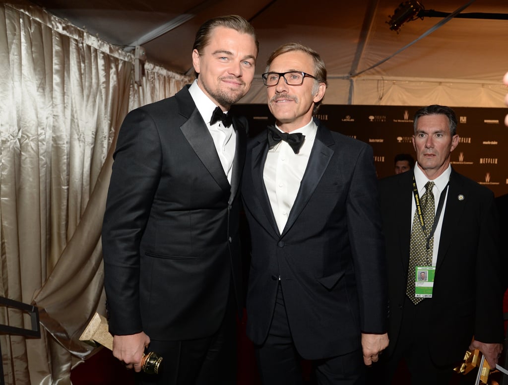 Leo and Christoph Waltz matched up in their bow ties at the Weinstein bash.