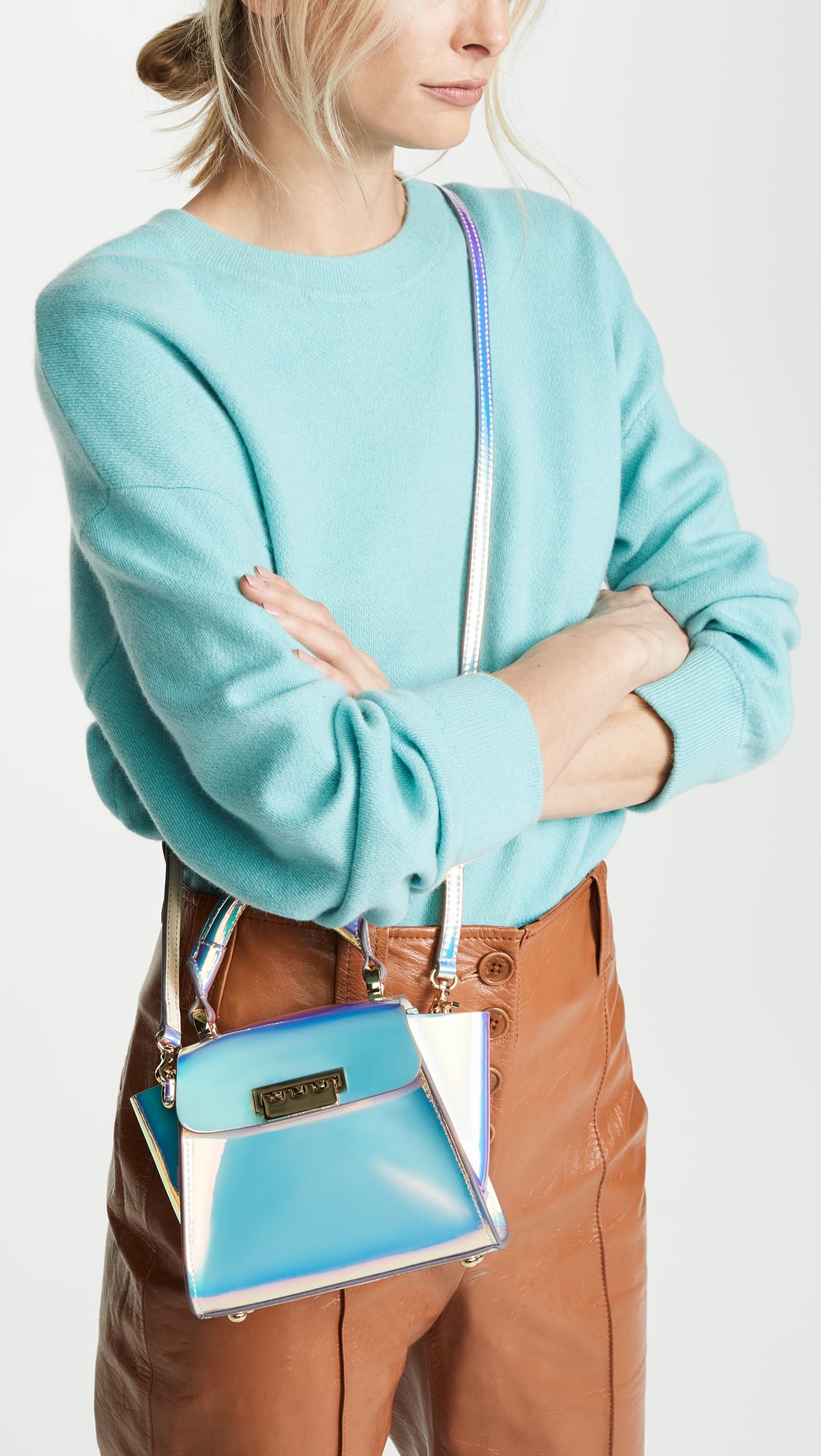 Zac Zac Posen Eartha Iridescent Mini Top Handle Bag, Keep Your Hands Free  This Spring With These 100 Cute and Functional Crossbody Bags