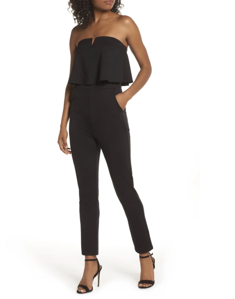 Fraiche by J Strapless Ruffle Jumpsuit