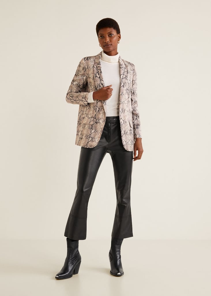 Mango Flared Leather Trousers