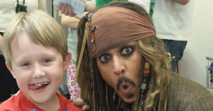 Johnny Depp as Captain Sparrow at Children's Hospital Video | POPSUGAR ...